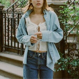 Zara denim button up shirt